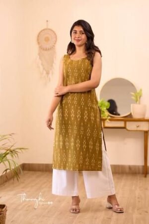 Olive Heritage Cotton Kurti