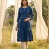 Royal Blue Embroidered Kurti