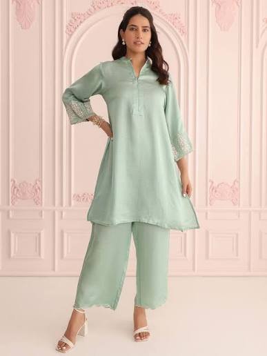 Sage Linen Kurti Set